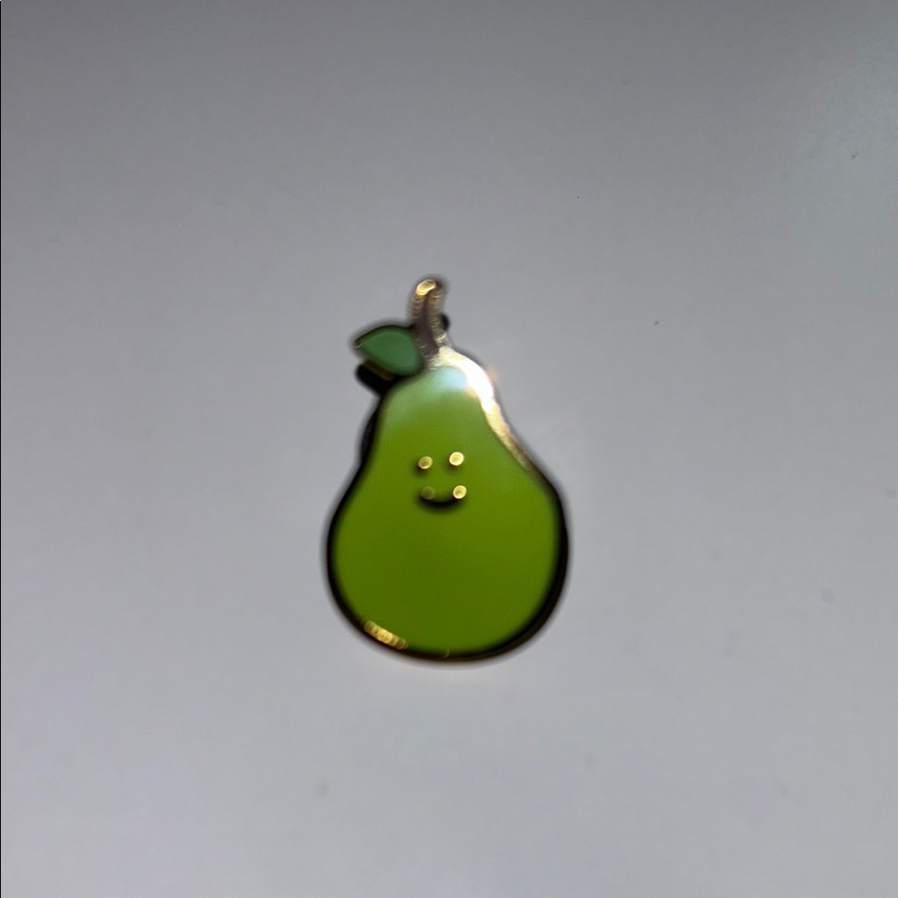Pear enamel pin